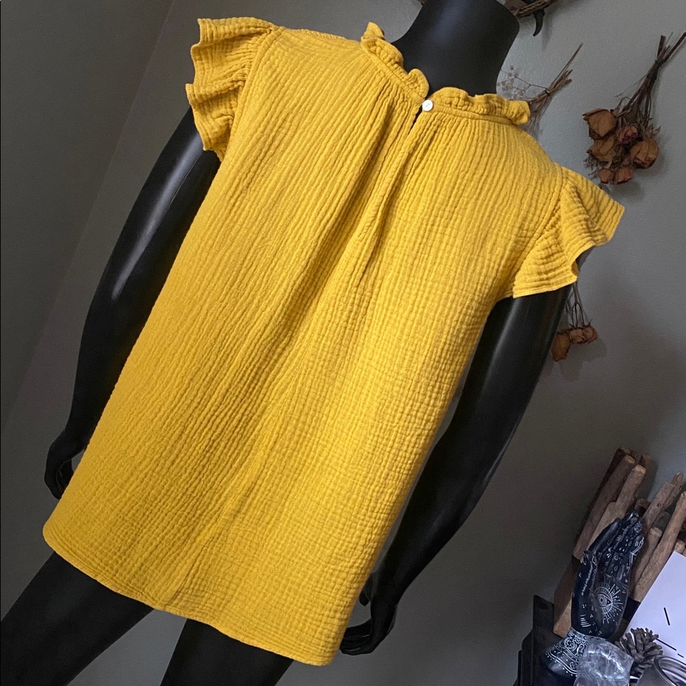 Rose & Olive Mustard Ruffled Blouse - Picture 8 of 11